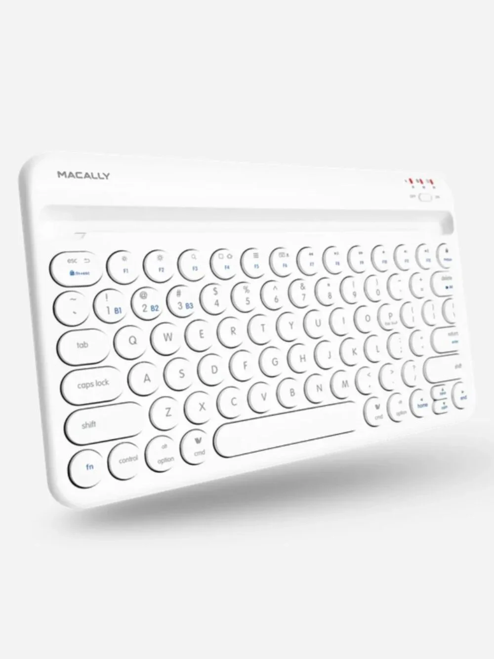 Macally White Round-Key Wireless Keyboard